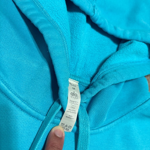 ALO Yoga Woman’s Oversized Blue Pullover Hoodie Size M - Picture 4 of 9